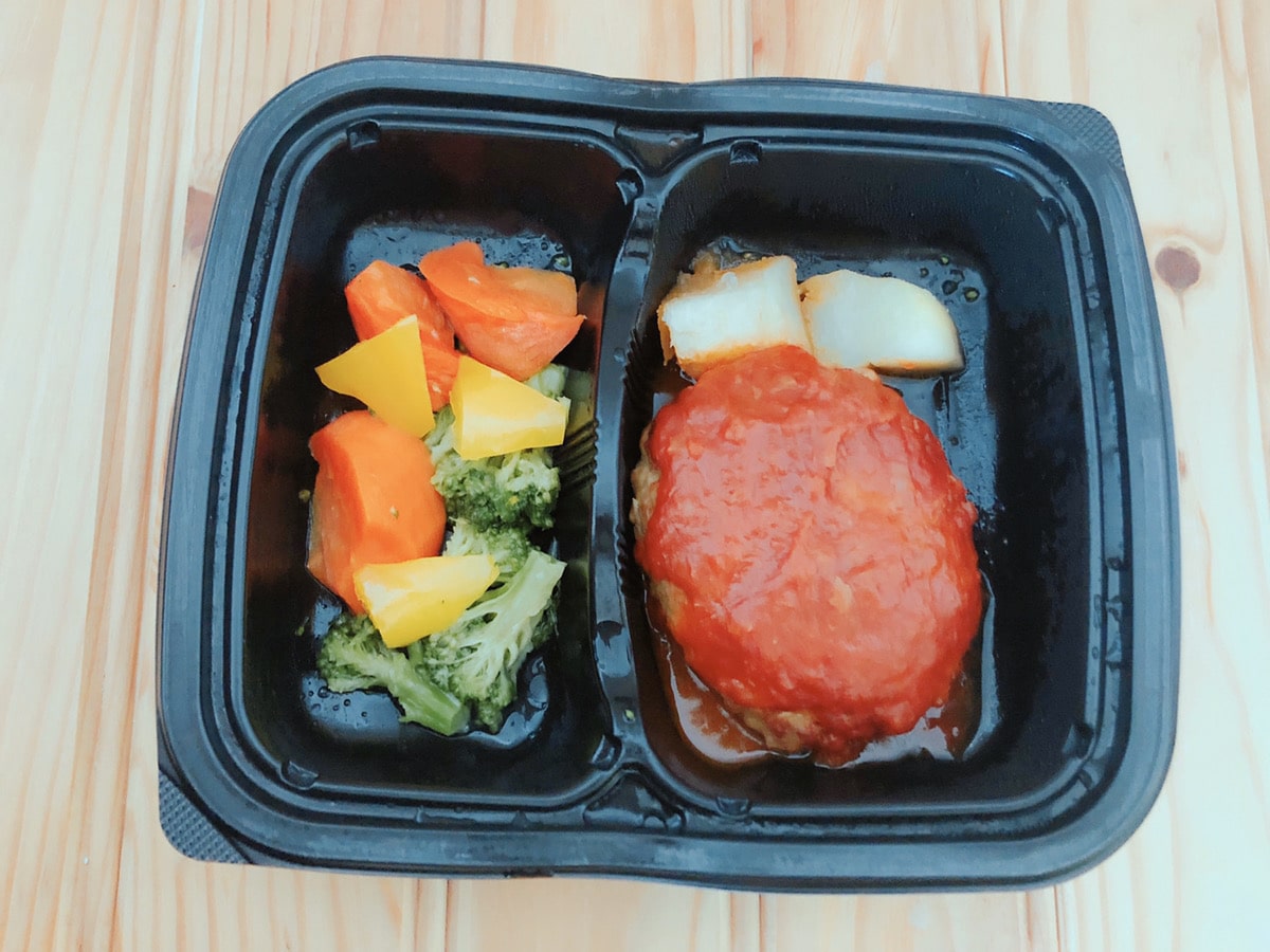 nosh ナッシュ 冷凍宅配弁当 口コミ 味 チリハンバーグステーキ