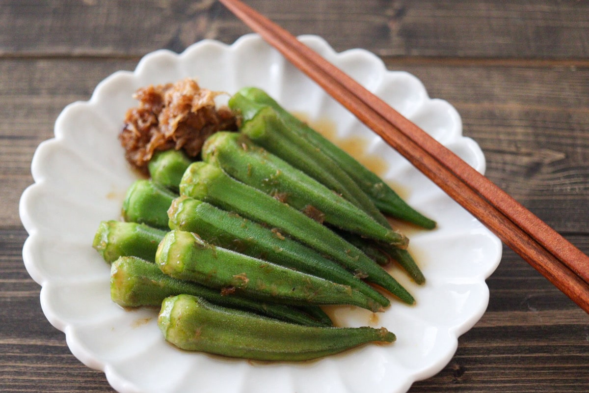 簡単まるごとオクラの煮浸しレシピ 鰹節たっぷり だし汁不要 管理栄養士namiのレシピブログ