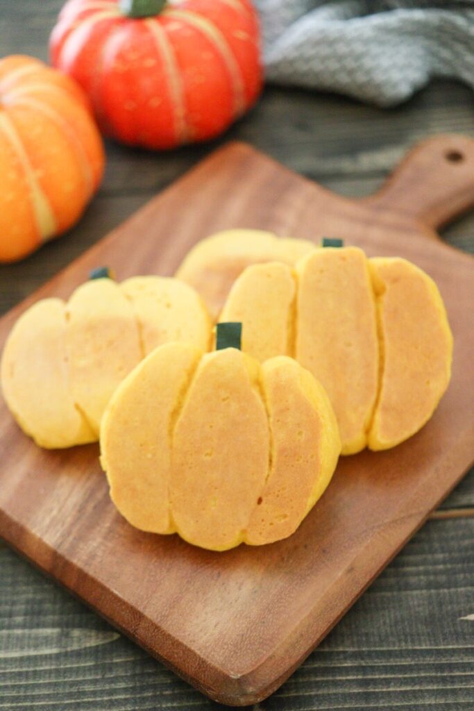 かぼちゃパンケーキ　幼児食　離乳食　米粉　卵なし　ノンオイル
